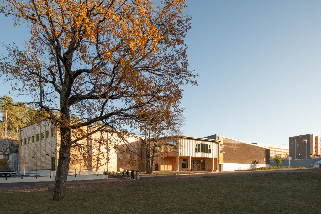 Multihall Foto Anders Bobert--12 Sporthall, nybyggnad och restaurerad äldre del förbunden med länkbyggnad