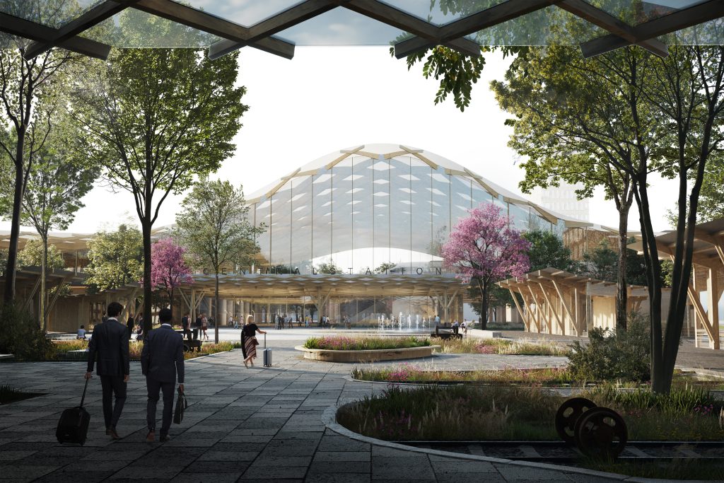 Norrköpings nya station, vy_ BAU KKAA MASU